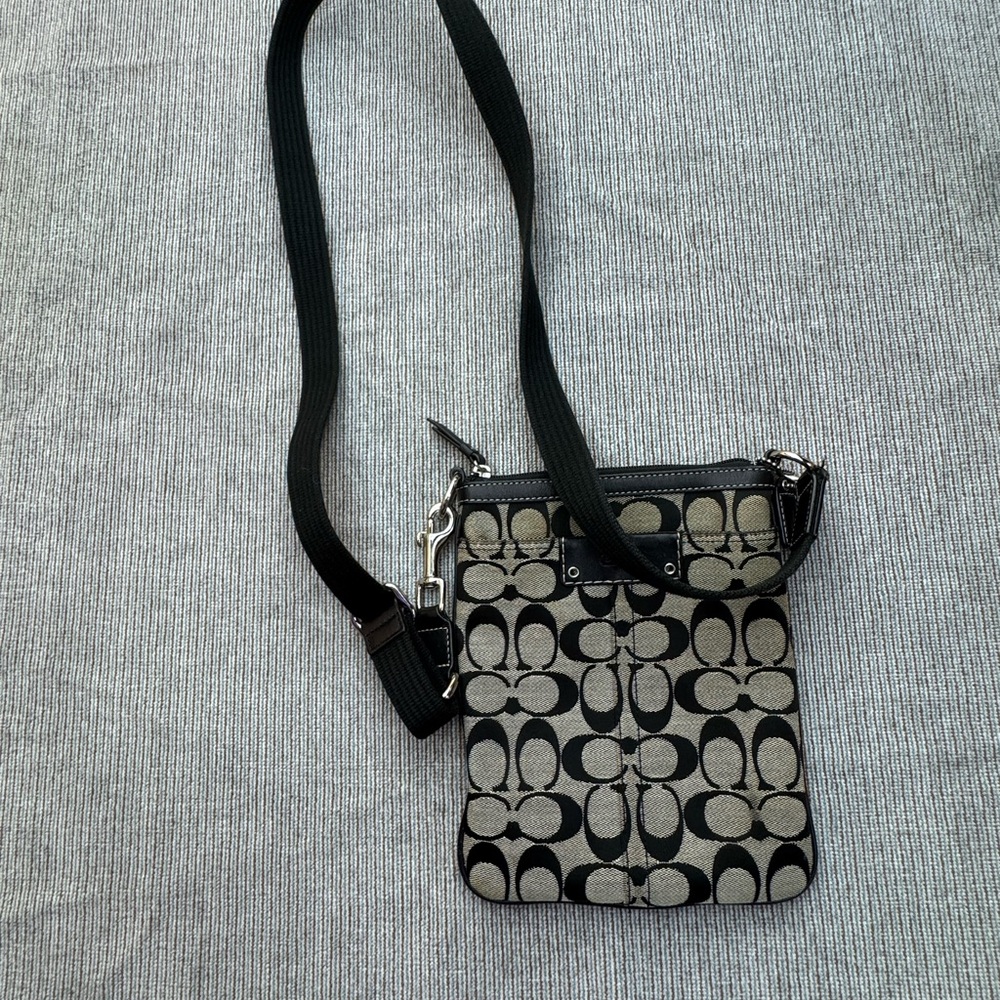 Coach Black and Cream Crossbody Bag